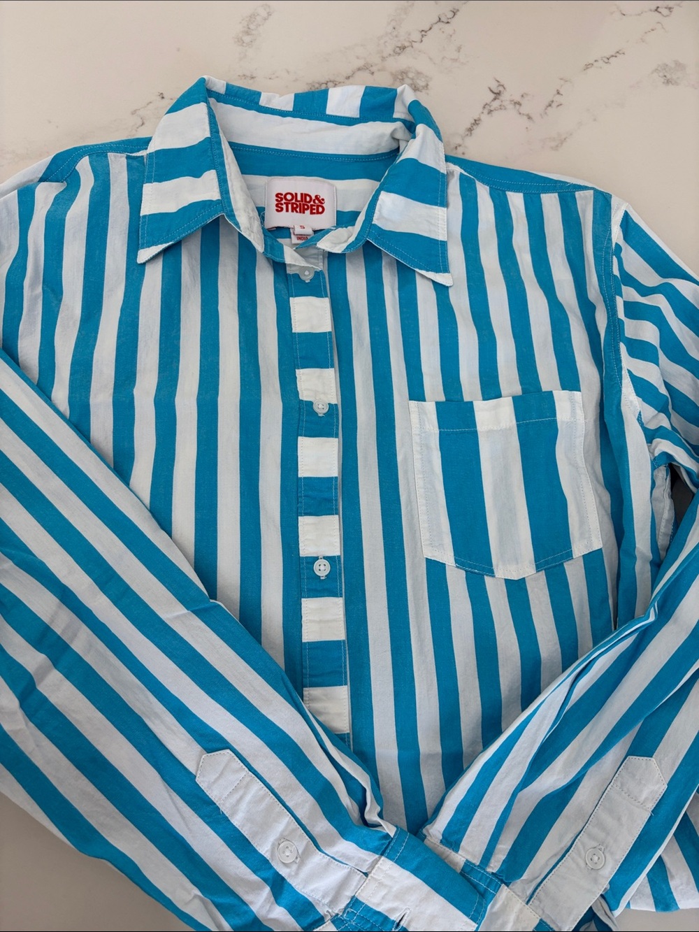 SOLID & STRIPED SWIM COVER UP TOP SMALL